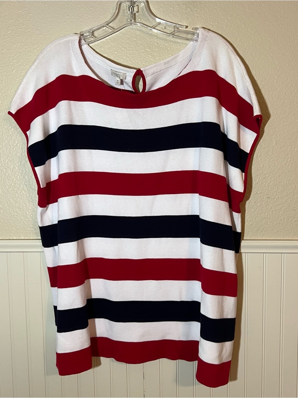 Talbots red, white and blue sleeveless top